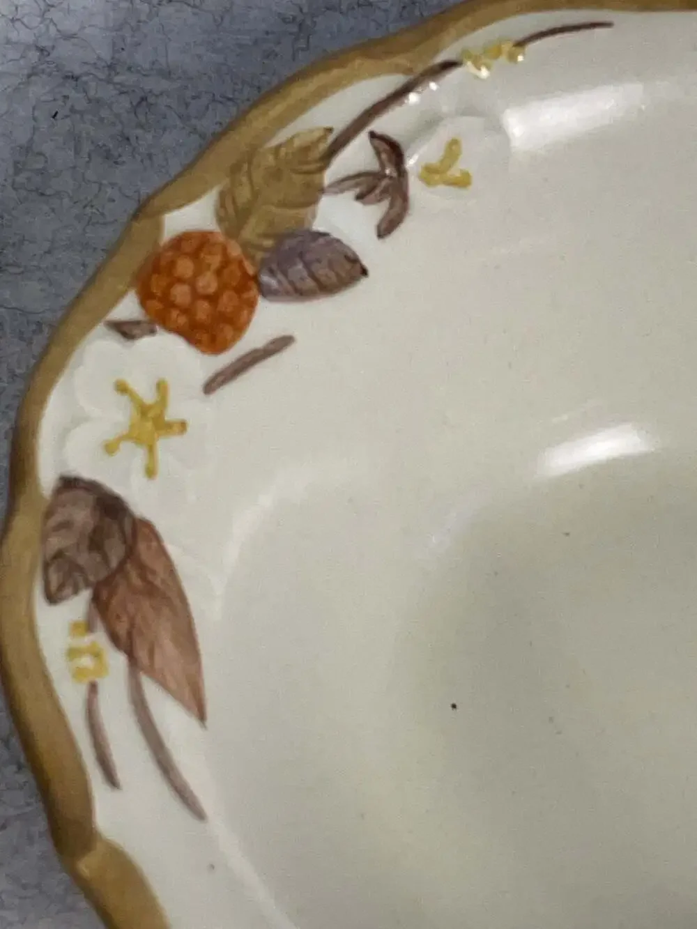 Vintage Metlox Poppy Trail Autumn Berry Small Bowl and Saucer Set